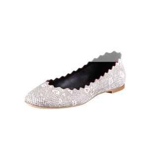 Chloe Lauren snakeskin embossed leather flats